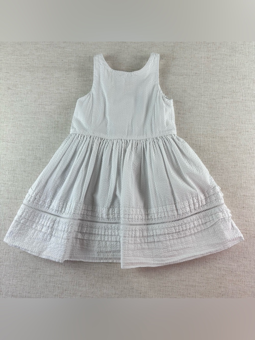 Polo by Ralph Lauren girls 2T sleeveless seersucker Dress in white round neck